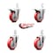 Service Caster 4 Inch Red Poly Swivel 3/4 Inch Square Stem Caster Total Lock Brakes SCC, 2PK SCC-SQTTL20S414-PPUB-RED-34-2-S-2 - alternate 3